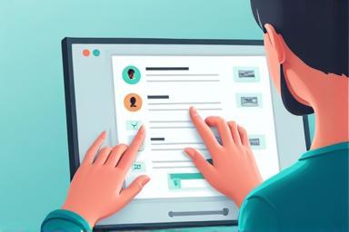 Illustration of a person customizing profile settings within the software
